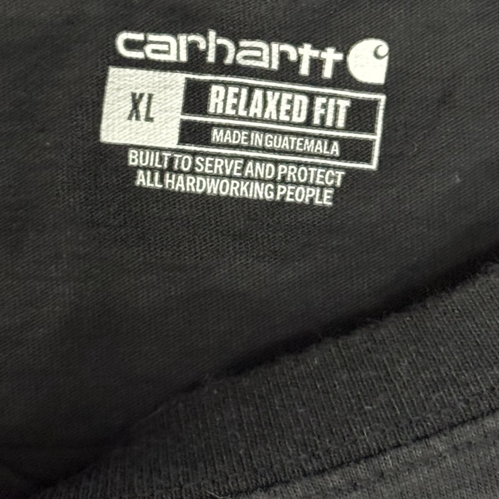 CARHARTT - Men’s Relaxed Fit Heavy Weight Short Sleeve Pocket T-Shirt, Black, XL - Picture 7 of 8
